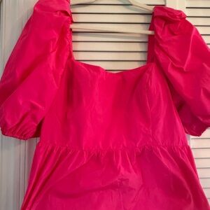 Lilly Pulitzer Pink Puff Sleeve Blouse